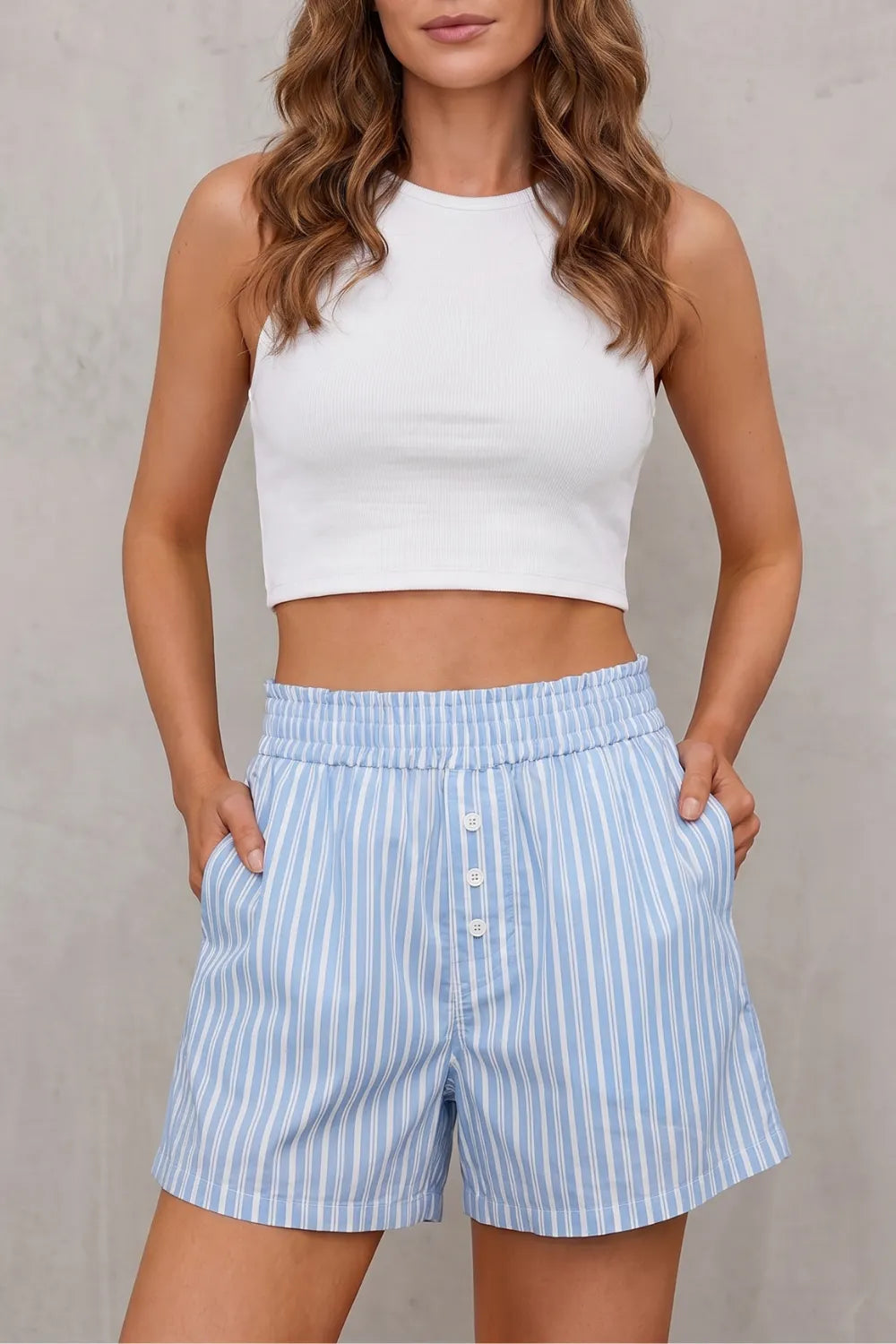 Striped relaxed charm – Casual shorts
