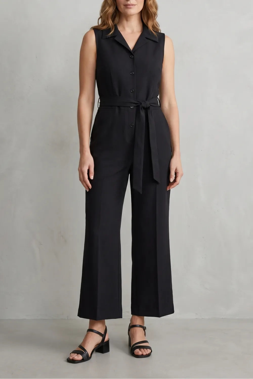 Belted office elegance – Wide-leg jumpsuit