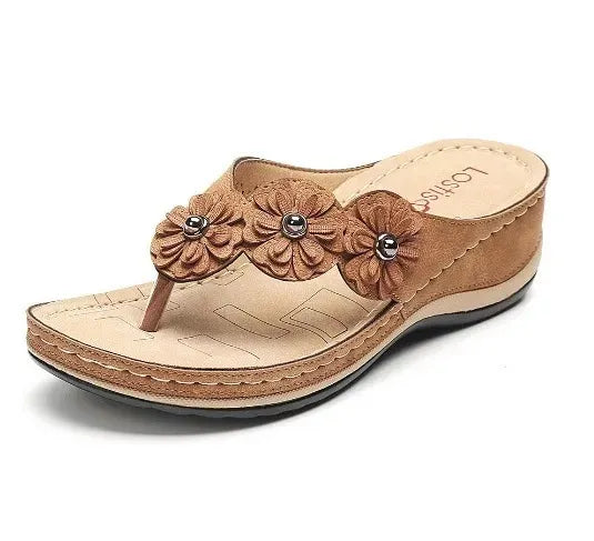 Women’s Orthopedic Arch Support Flowers Clip Toe Sandals