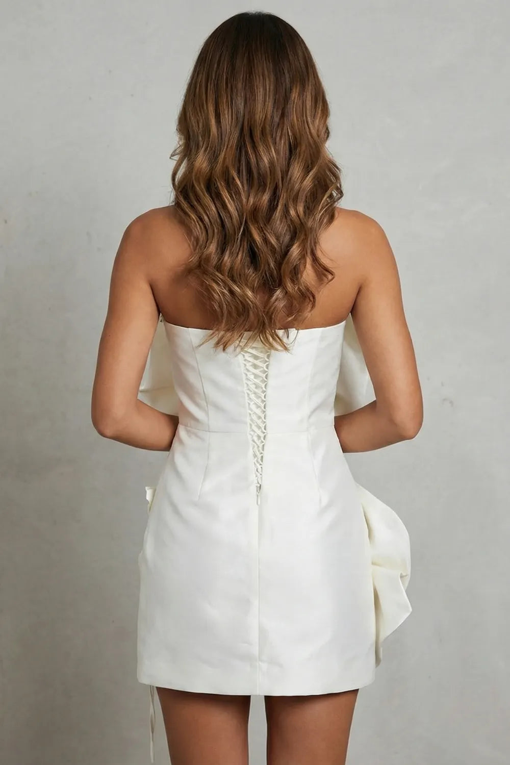 Statement bloom – Women’s Strapless Mini Dress with Flower Details