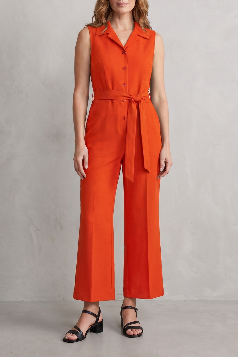 Belted office elegance – Wide-leg jumpsuit
