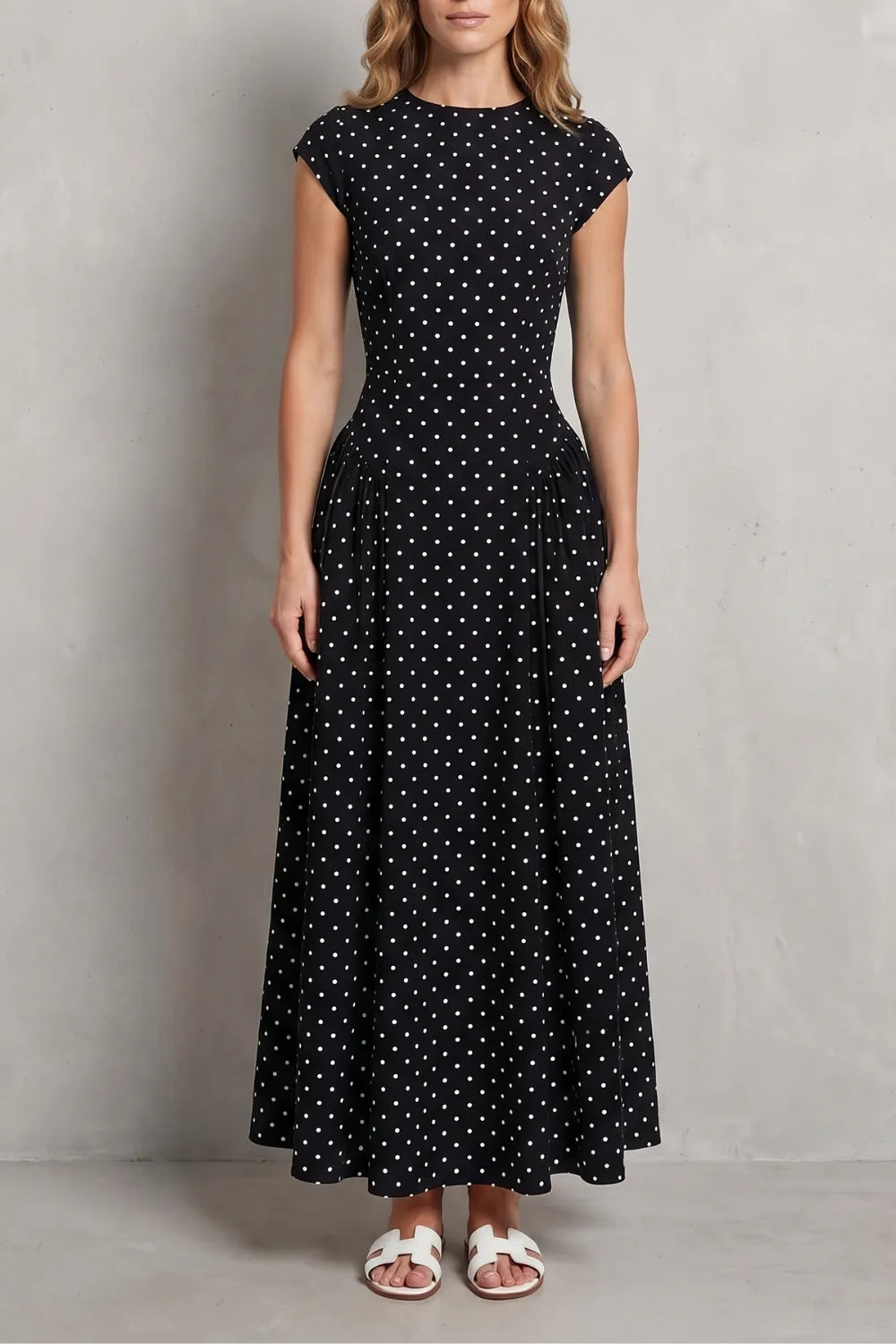 Vintage polka dot elegance – Maxi dress