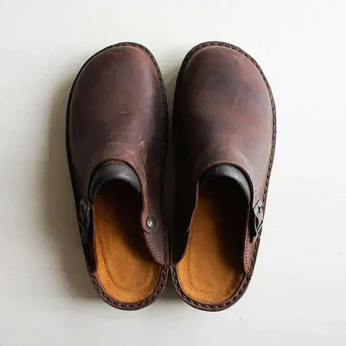 Orthopedic Leather Comfort Slippers