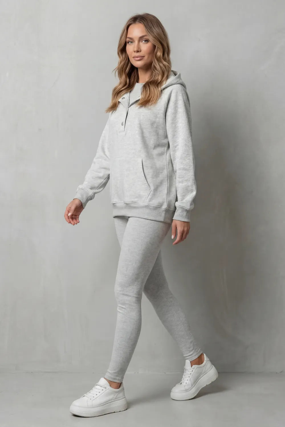 Button detail hoodie – Cozy Relaxed Set