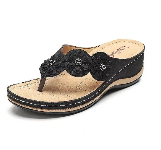 Women’s Orthopedic Arch Support Flowers Clip Toe Sandals