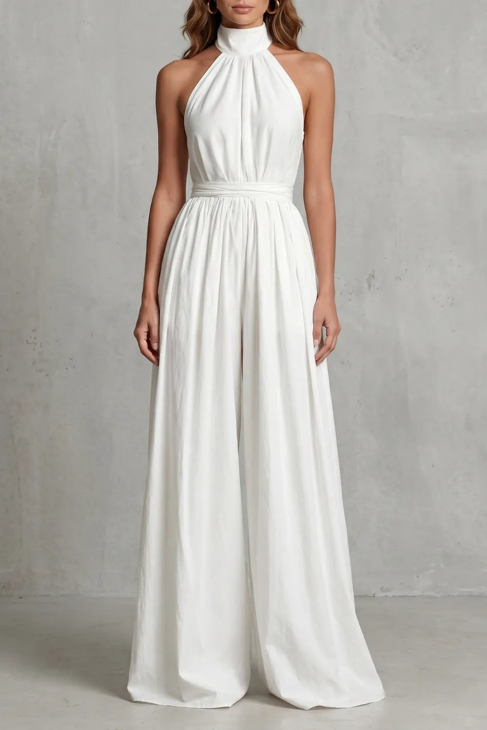 Elegant draped silhouette – Halter-neck jumpsuit