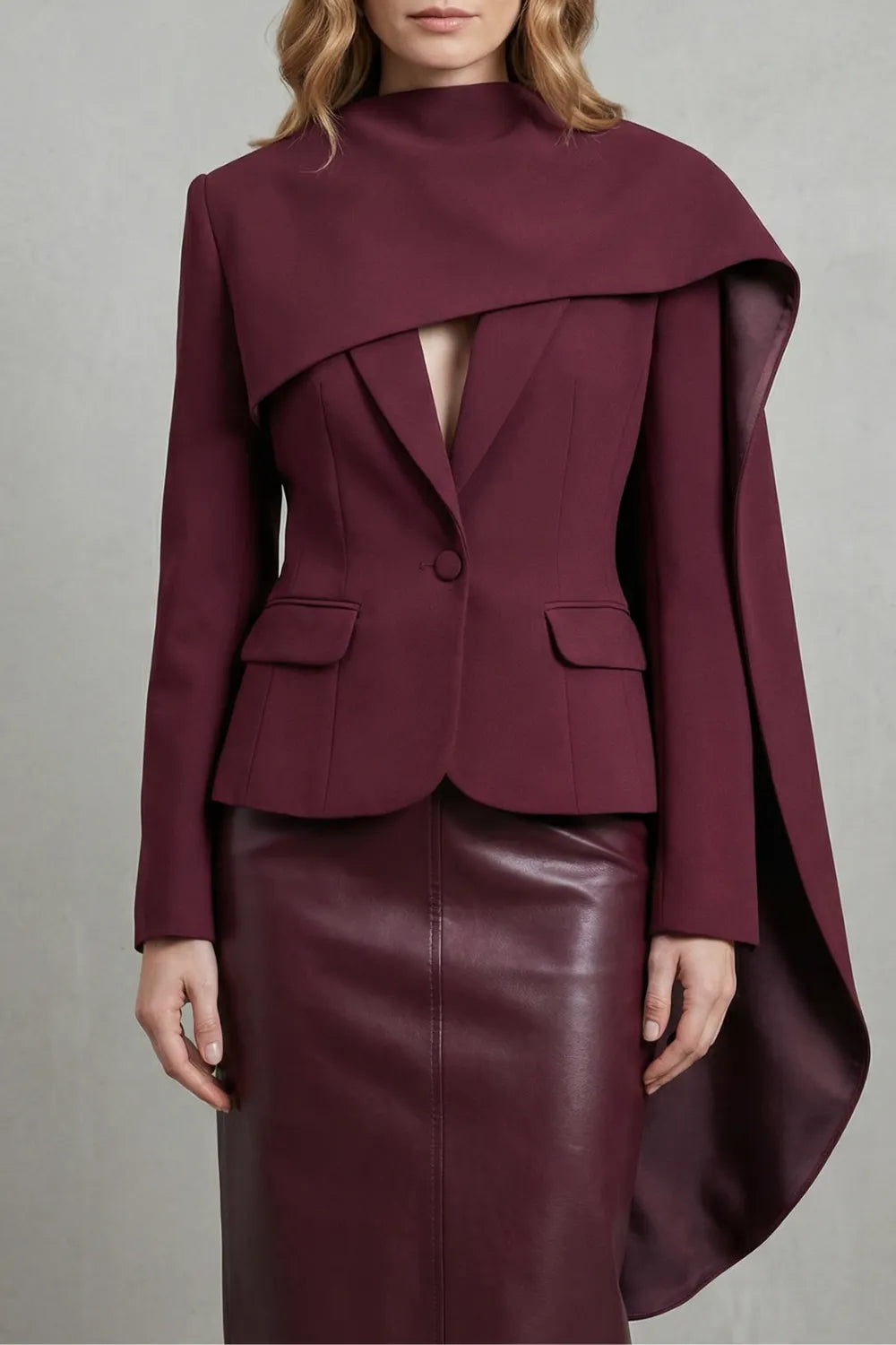 Draped scarf-lapel – Asymmetrical blazer