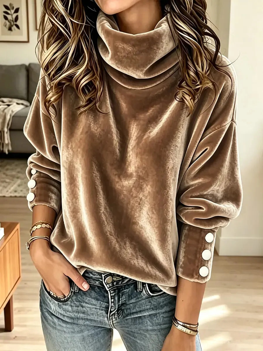 Retro Elegant Loose Art Casual Stylish Long Sleeve Velvet Shirt