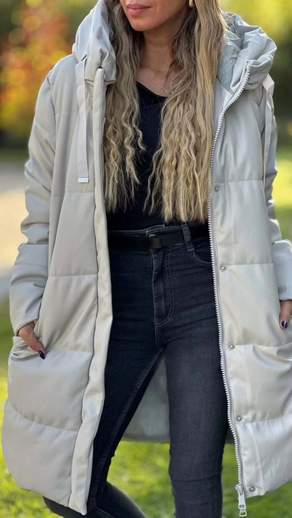 Women's Hooded Long-sleeved Casual Coat