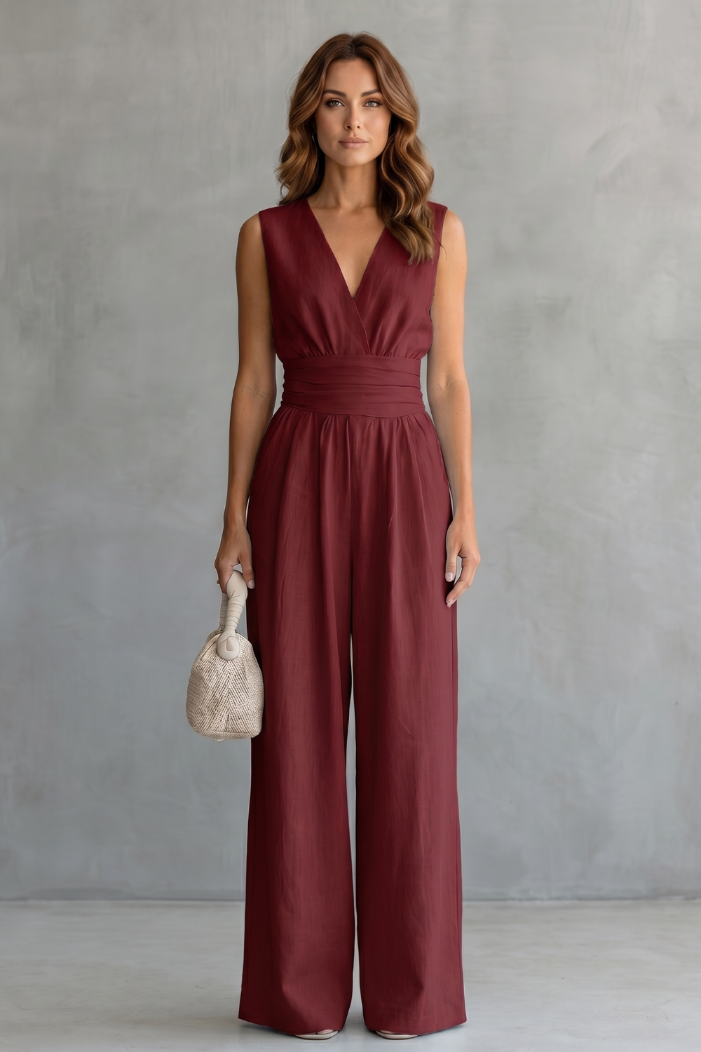 Waist-defining elegance – Sleeveless jumpsuit