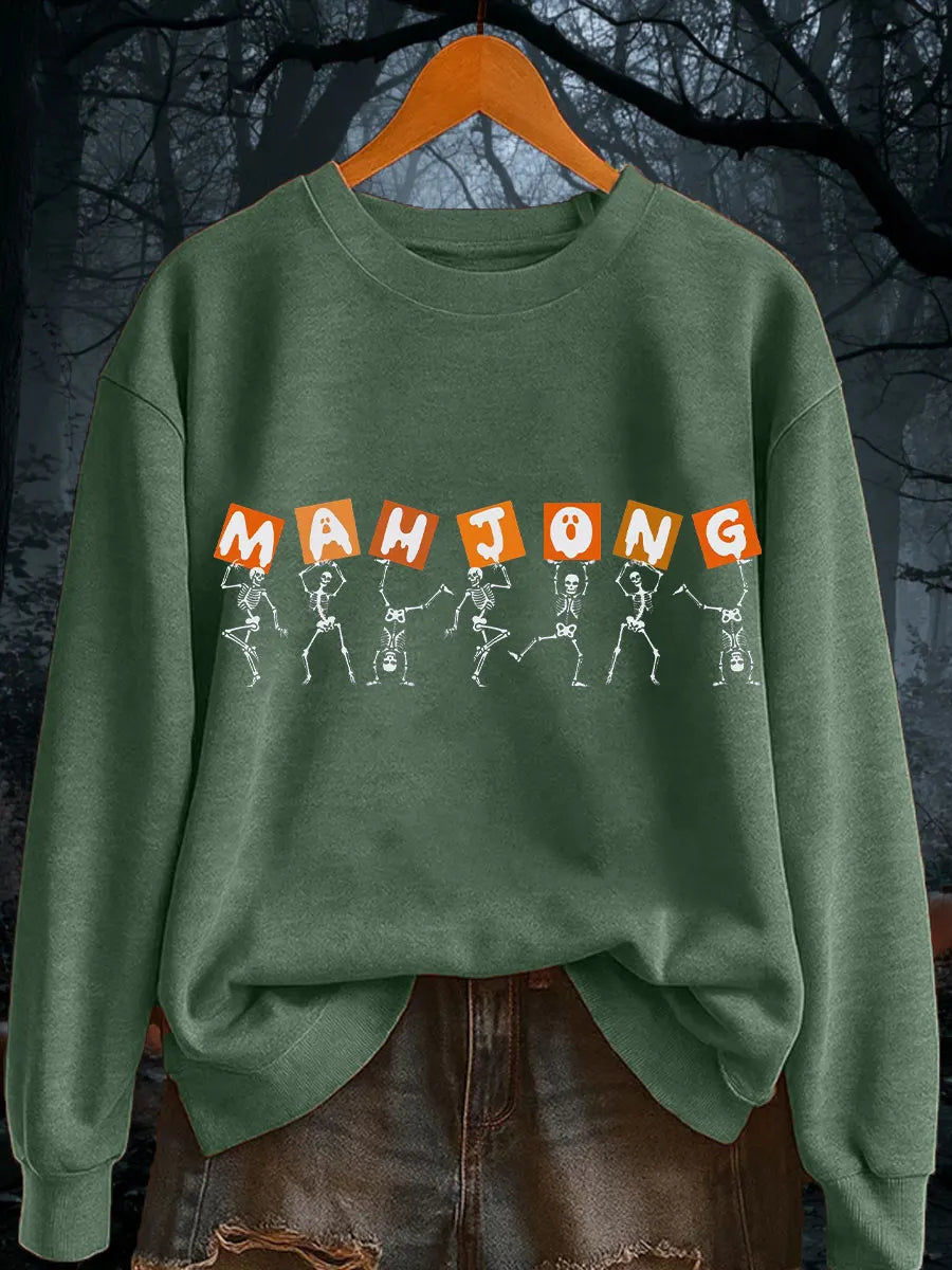Women's Halloween Mahjong Skull Sweatshirts