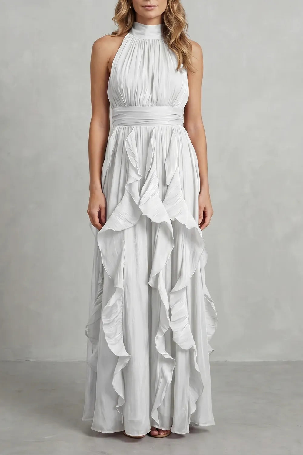 Ruffled chiffon elegance – Maxi dress