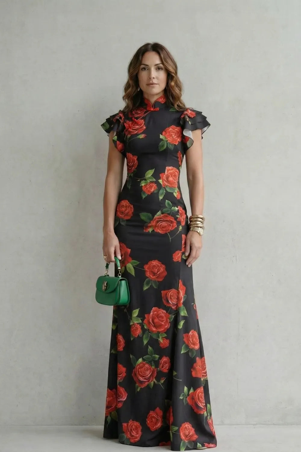Romantic rose print – Maxi dress