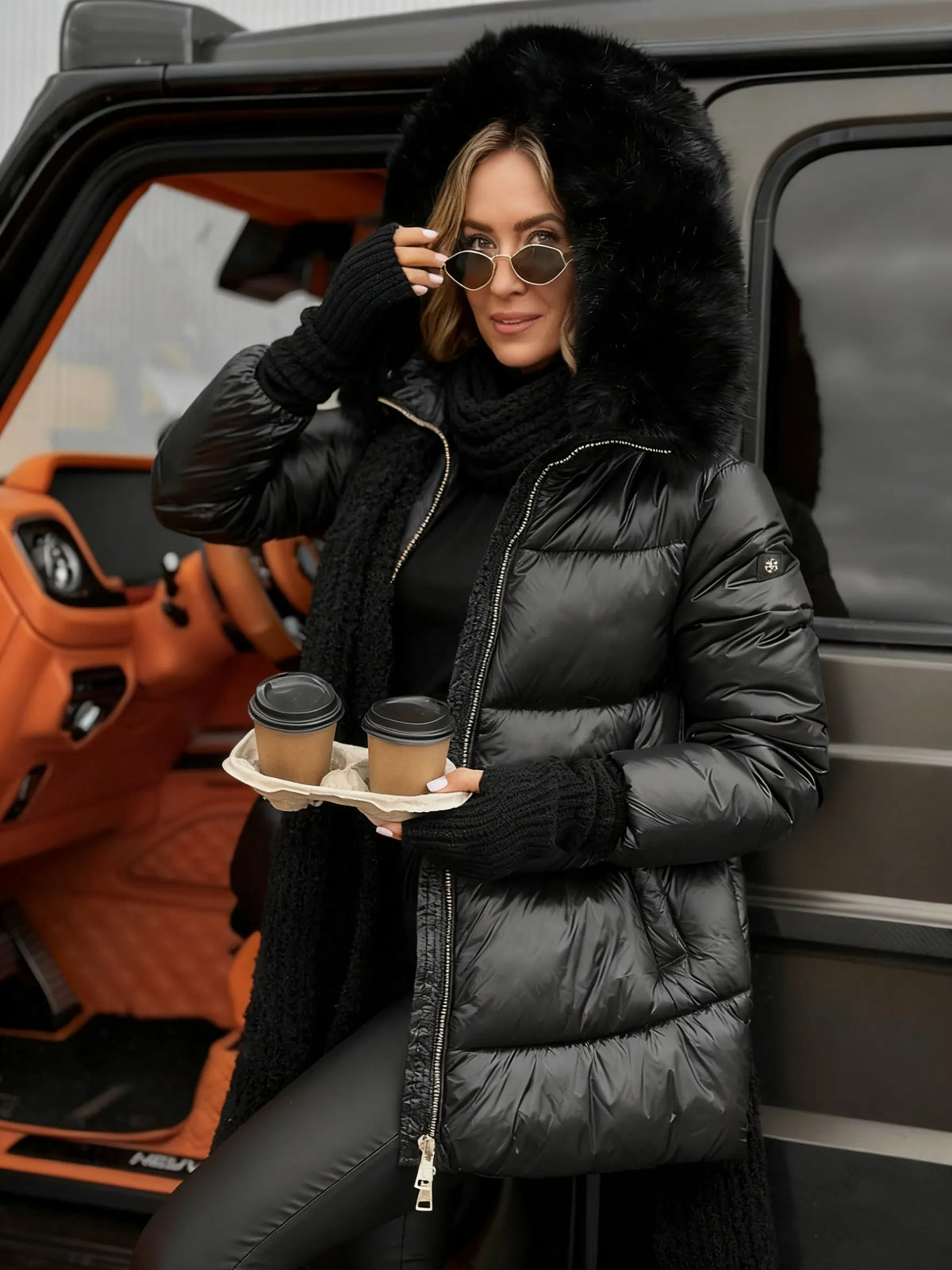 Women Fur Collar Casual Cotton Jacket