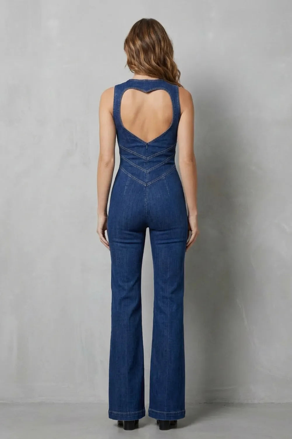 Zip front sculpt – Denim jumpsuit
