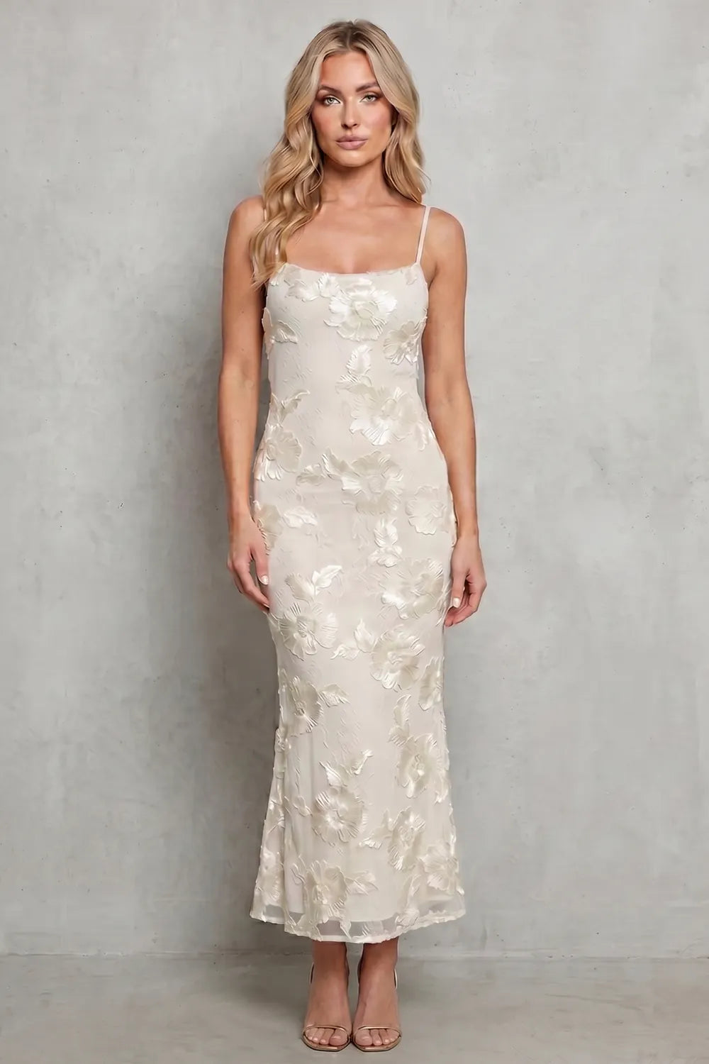 Radiant bloom – Women’s Floral Bodycon Maxi Dress