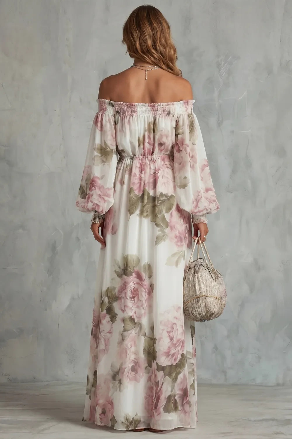 Romantic floral off-shoulder – Maxi dress