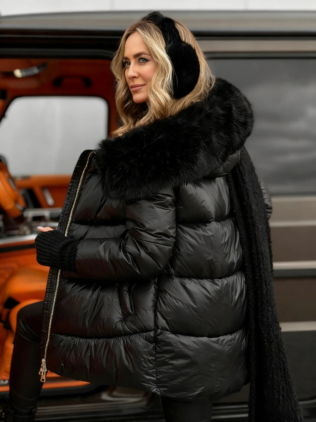 Women Fur Collar Casual Cotton Jacket