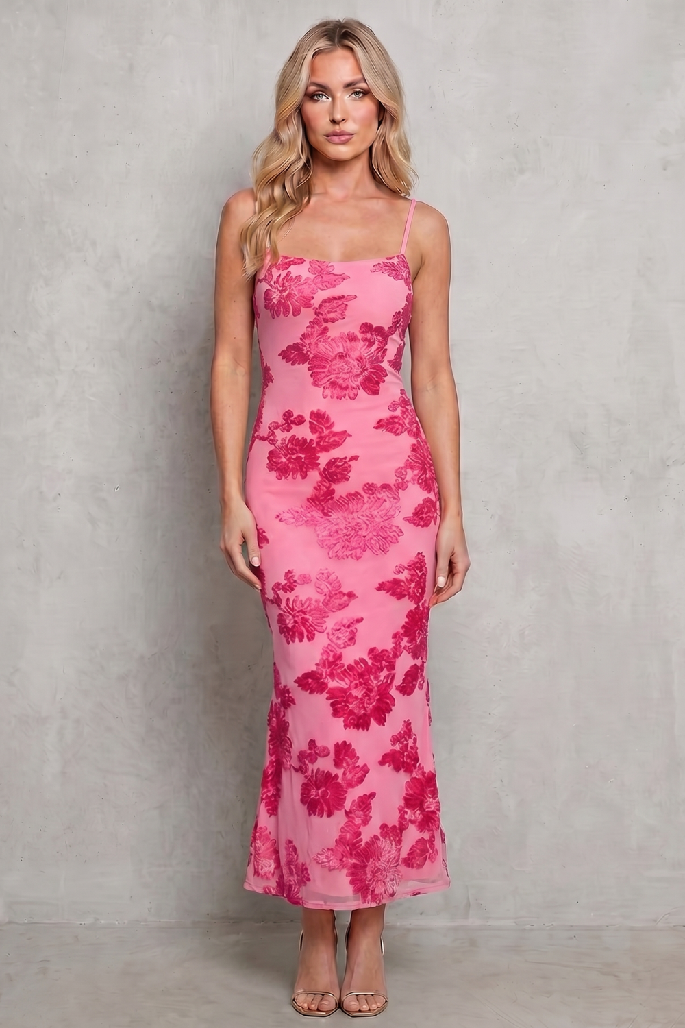Radiant bloom – Women’s Floral Bodycon Maxi Dress